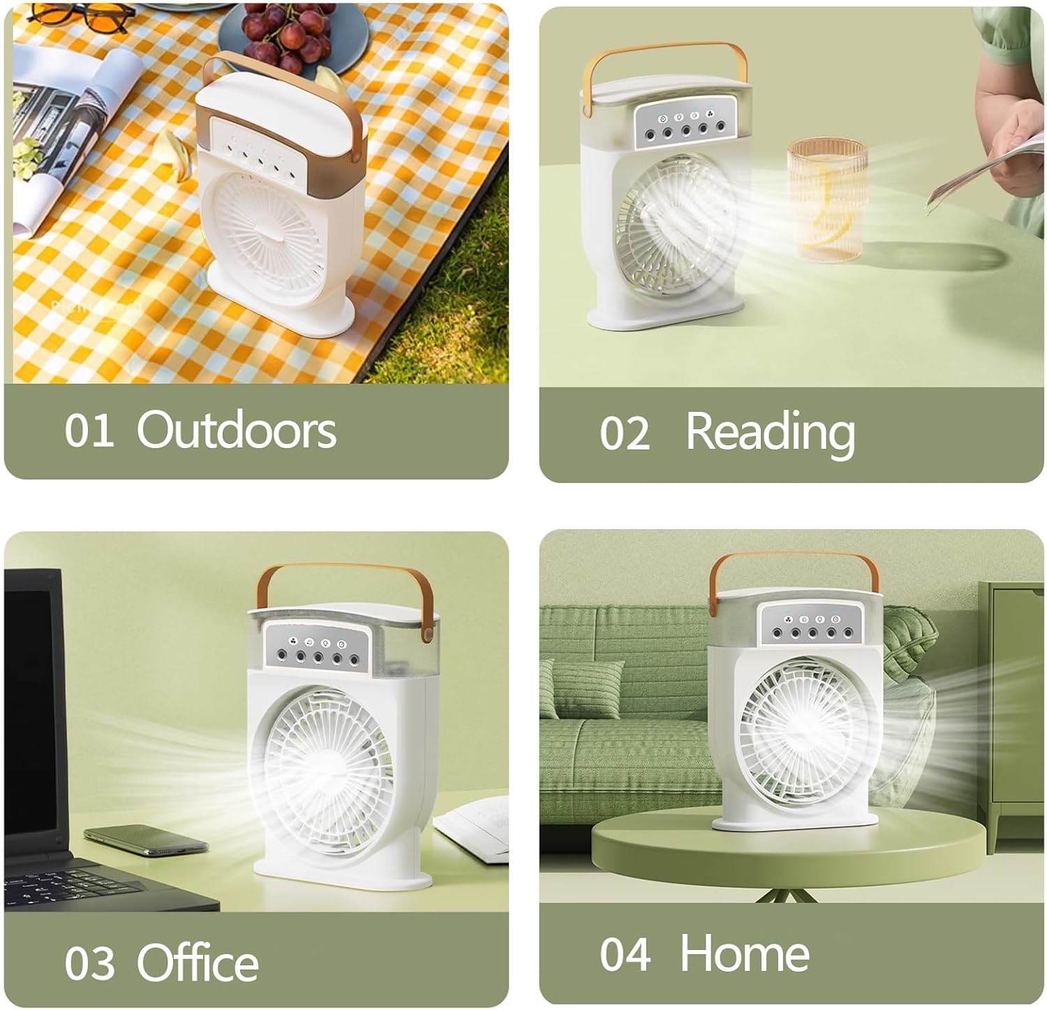 Portable Air Conditioners for Bedrooms 3 Speeds Timer Shutdown Desk Air Conditioner for Office Quiet Small 600ml Water Storage for Room Garage Patio Camping(Burst)