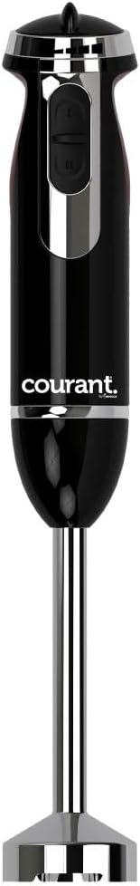 Courant Immersion Hand Blender with Variable Speed, Stainless Steel Blades for Smoothies, Purees, and Soups, Easy-Grip Control