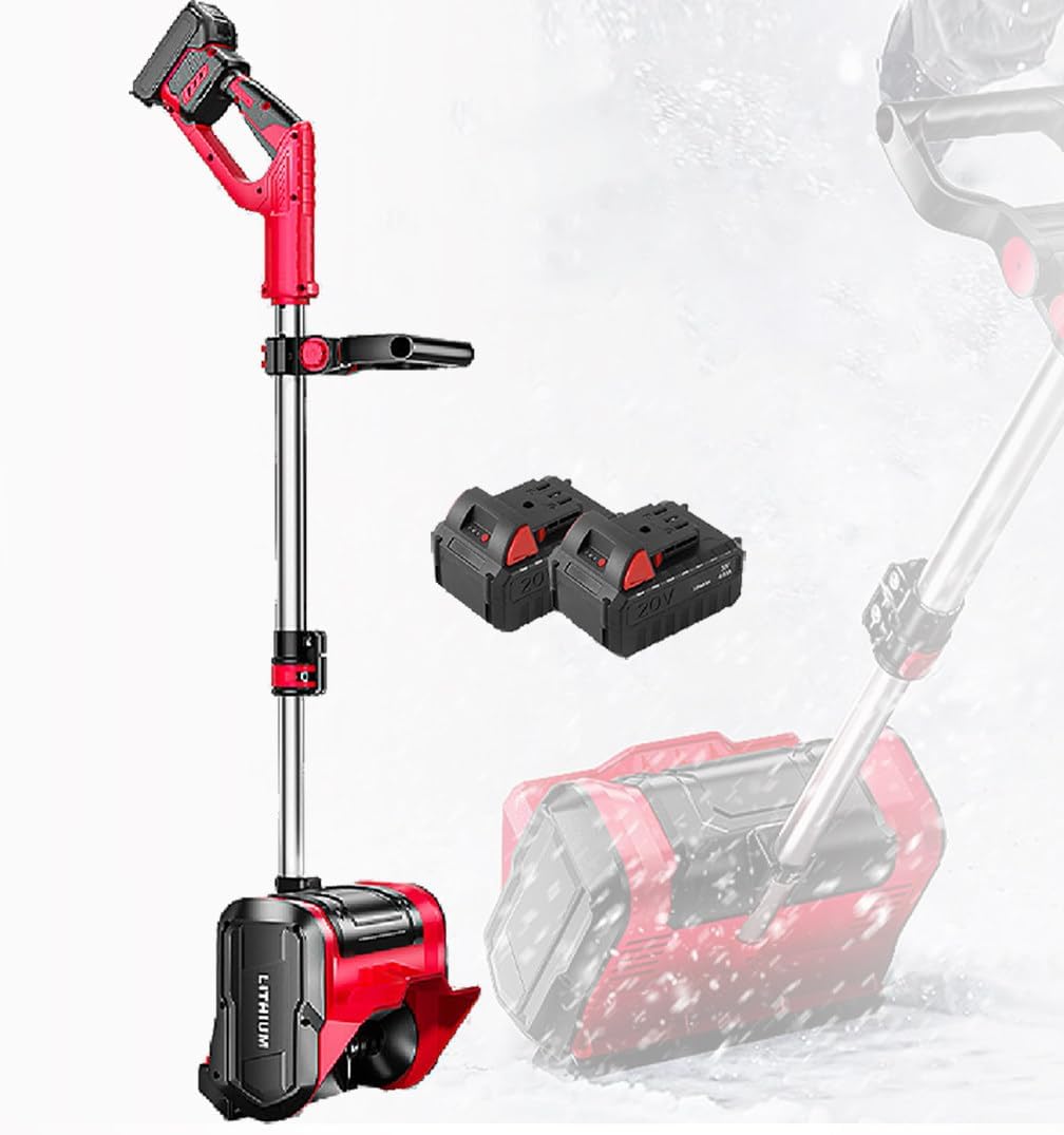 Cordless Snow Shovel, Handheld Electric Snow Blower with Adjustable Handle, 20V | 4-Ah Brushless Cordless Snow Blower, for Patio, Playground, Farm