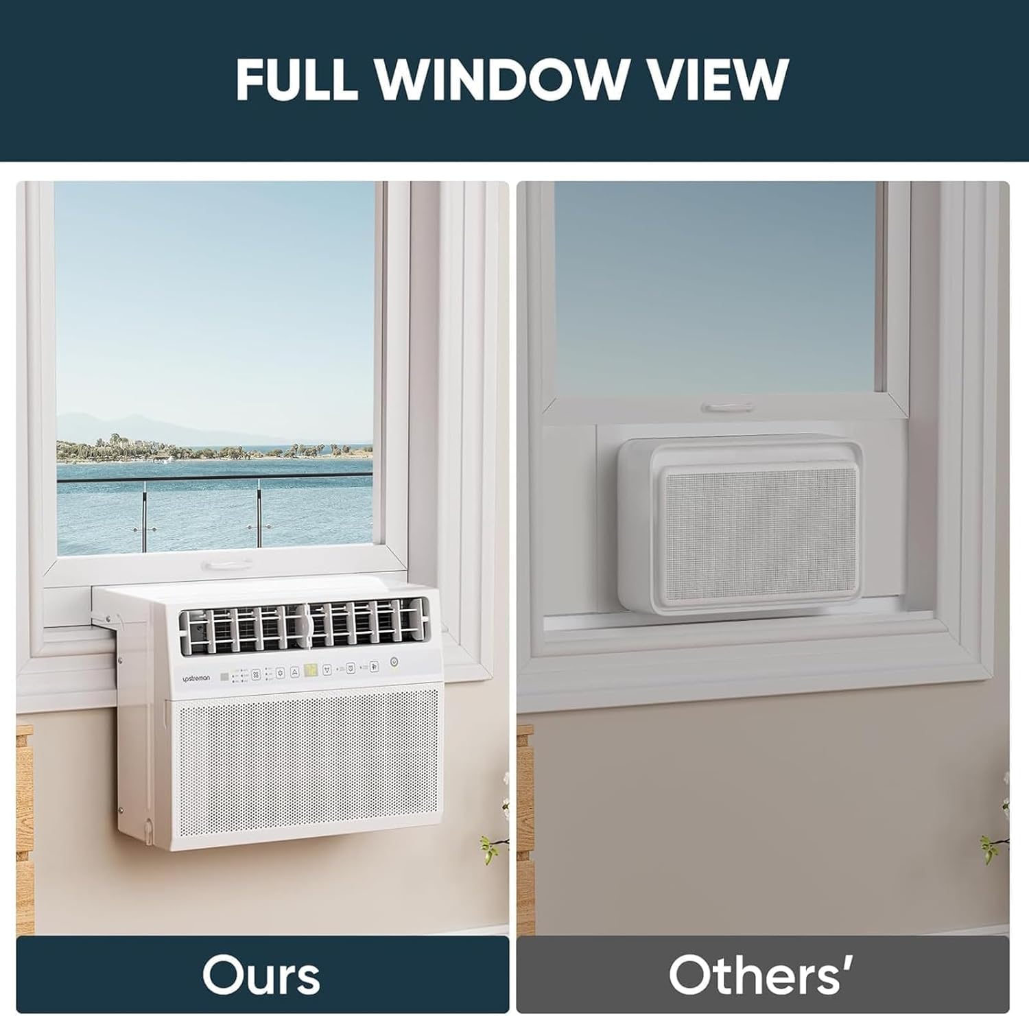 U-Shaped Window Air Conditioner, 8,000 BTU Portable Air Conditioners with Remote Control, Washable Filter, Ultra Quiet, Energy Efficient, Cools Up to 370 Sq Ft, White