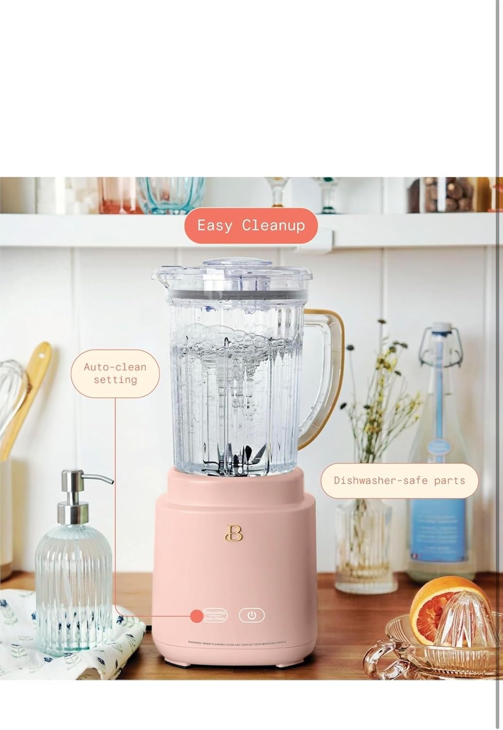 Power Extract Blender System with 700w Motor, 50 0Z Jar, 20oz Single-serve cup, No drippy sippy lid, 3 Speeds & 4 Pre-sets (Rose)