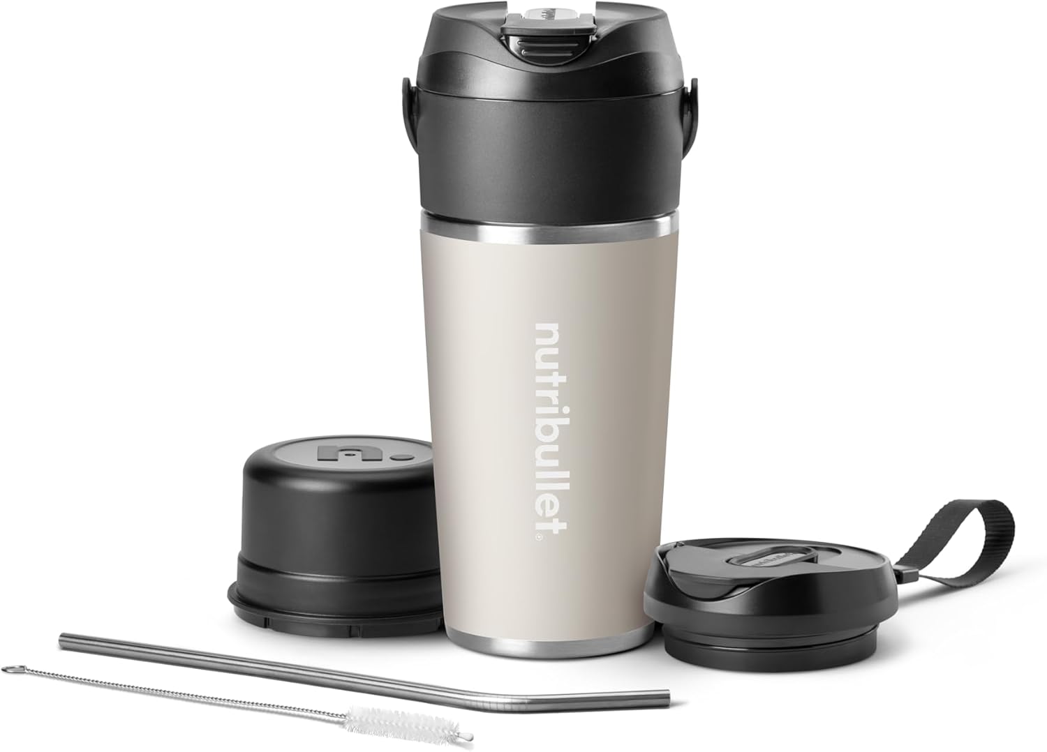 nutribullet Flip Portable Blender with Insulated Cup, Cordless, Matte Linen, NBPB50350LIN