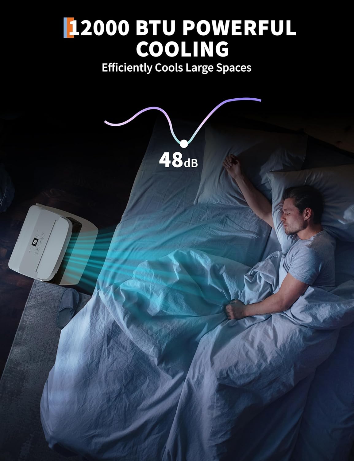 Portable Air Conditioner 12,000 BTU - Dehumidifier & Cooling Fan for 400-550 Sq Ft Rooms, Includes Portable AC Unit Window Kit for Bedrooms Office Home(ASHRAE-rated)