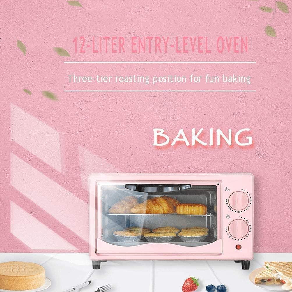 12L Pink Mini Oven Air Fryer - Multi-Function Convection Toaster Oven for Countertop Cooking, Perfect for Baking, Roasting & Air Frying, Space-Saving Design