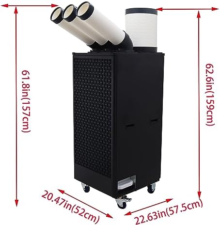 INTSUPERMAI Industrial Air Conditioner Mobile Spot Cooler Air Conditioner Workshop Post Cooling Mobile Air Conditioners Mobile Outdoor Cooling Aircon Three Outlets Mobile Outdoor Cooling Aircon 220V