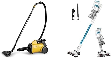 Eureka 3670M Canister Cleaner, Lightweight Powerful Vacuum for Carpets and Hard Floors NEC180 RapidClean Pro Lightweight Cordless Vacuum Cleaner, Convenient Stick Handheld Vacuum