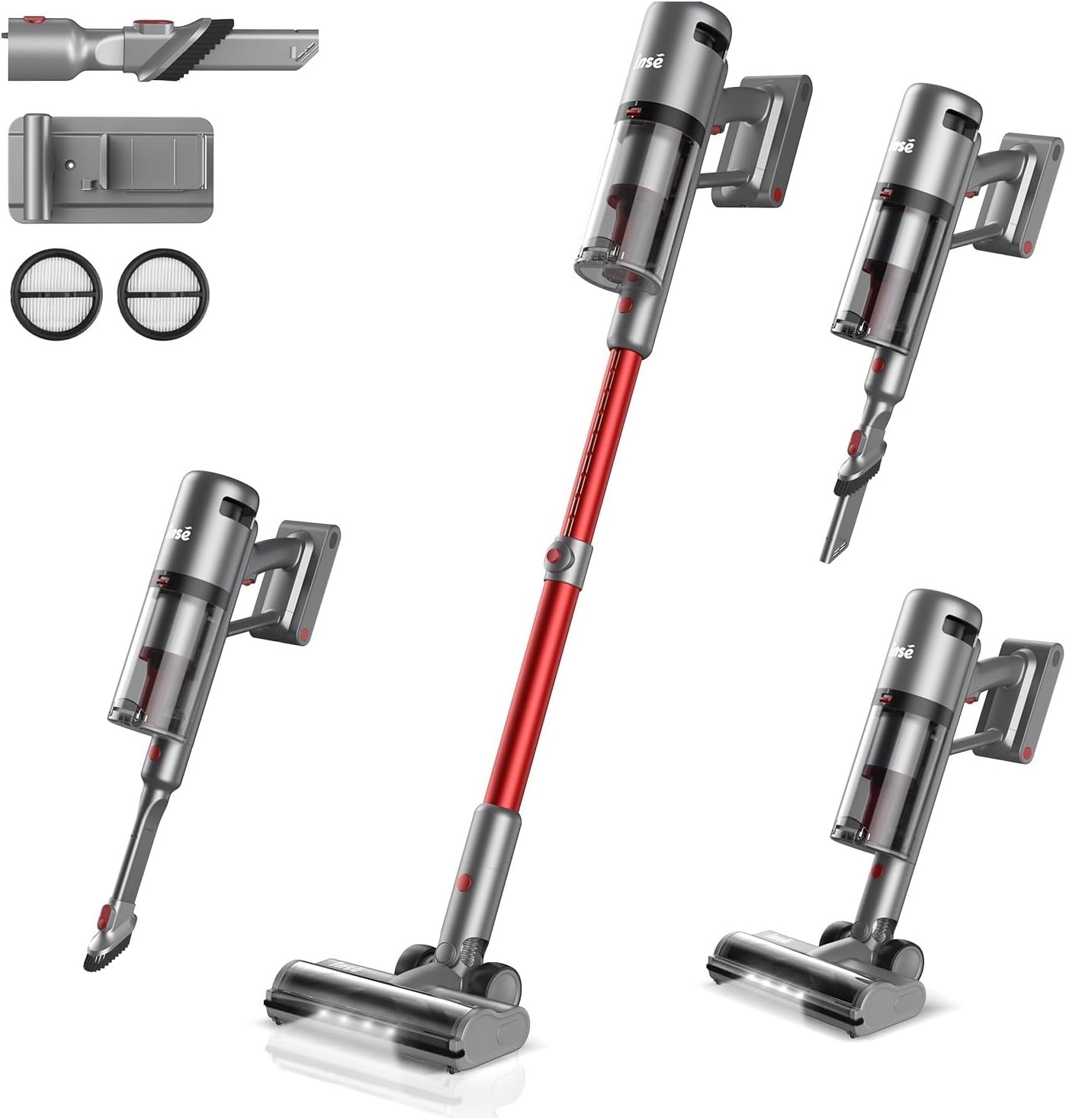 Compatible With INSE V120P Cordless Vacuum Cleaner, 450W Motor & 30kPa Suction, 3-Speed Modes, 60min Runtime Stick Vacuum For Pet Hair And Hard Floor Cleaning