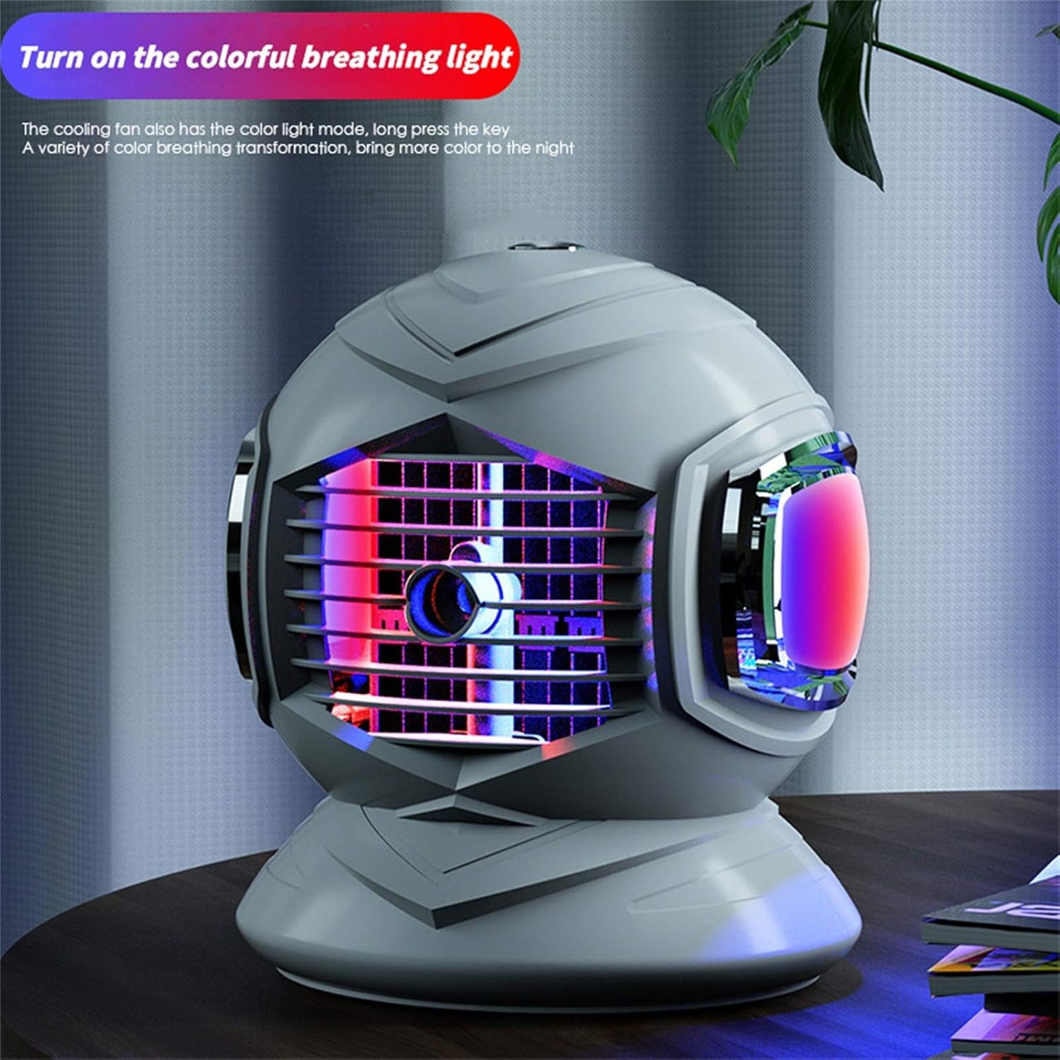 Portable Air Conditioner, Rechargeable Mini Personal Air Cooler Fan with 3 Speed Modes, USB Powered Humidifier, Auto Oscillation Desk Fan for Room Office (White)