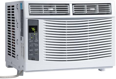 Window Air Conditioner, 6000 BTU WiFi Smart Window AC, Energy Saving, Quiet Operation, Efficient Cooling, Remote Controlled, Fast Cooling for Rooms up to 269 Sq Ft, Ideal for Bedrooms & Workspaces