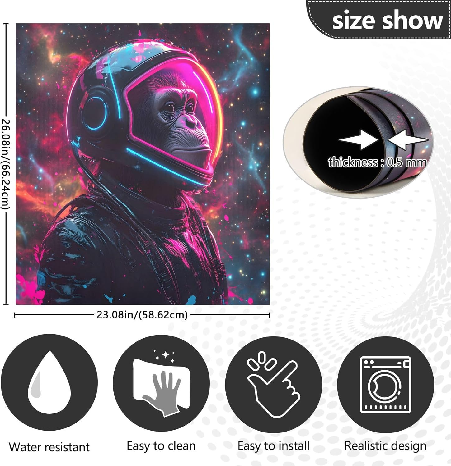 Dishwasher Magnet Cover Large Magnetic Stickers Space Gorilla Front Dishwasher Cover Reusable Decal for Home Kitchen Anti-Scratch Refrigerator Decorative Lid Washing Machine Laundry 23