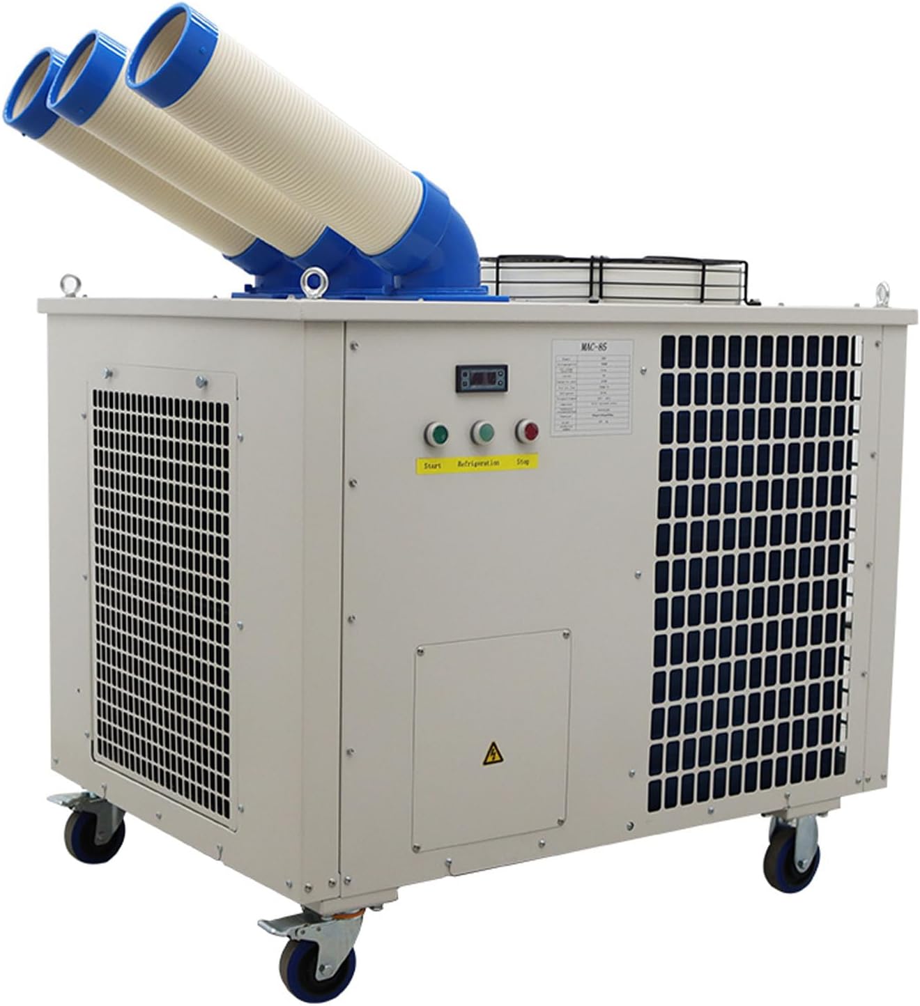 220V Industrial Air Conditioner Outdoor Air Conditioning Fan Equipment Three Tube 1550m³/h Blue