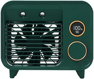Portable Air Conditioner-2000mAh Rechargeable Personal Air Cooler with 5 Speeds, Quiet Mini Air Conditioner Fan, Desk Cooling Fan for Home, Bedroom, Travel, and Office (Color : Green)