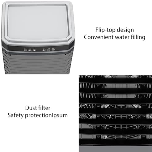 Evaporative Air Conditioner, 3 Speeds Personal Air Conditioner with 12H Timer, Portable Air Cooler for Room Bedroom Camping