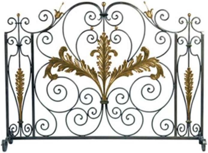 Fireplace Spark Arrester, Black Door Panel for Fireplace, Iron Fireplace Screen, Metal Exterior Decoration for Fireplace Panels, Accessories (A) Wedding (BQ)