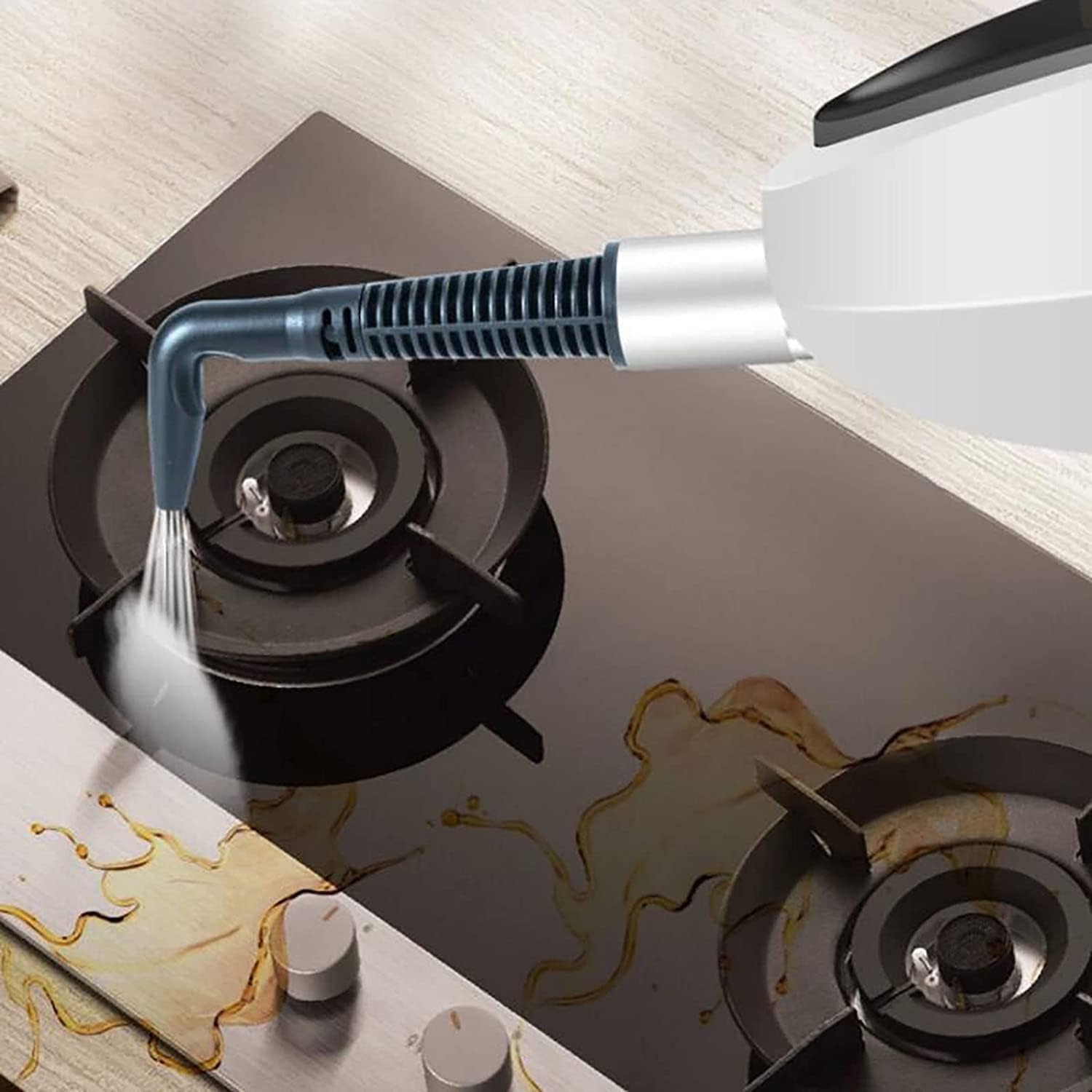 Steam Mop, Removable Handheld Steamer, Cleaner for Tile and Hardwood Floors, Multi-Function Hand-Held Mop for Hardwood Floor, Tile, Laminate, Carpet, Marble (White)