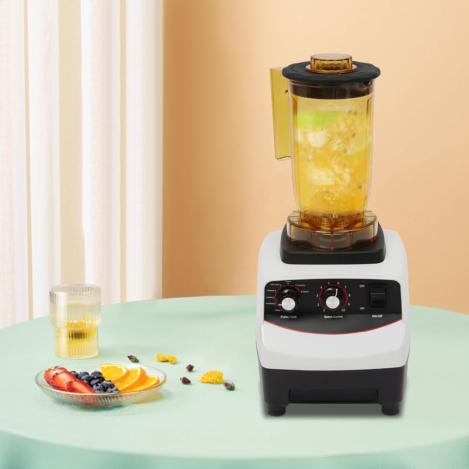 Countertop Blending Machine 50.72oz Multifunctional Smoothie Machine 1800W Commercial Blending Machine with 4 Cups for Smoothies Shakes Juices