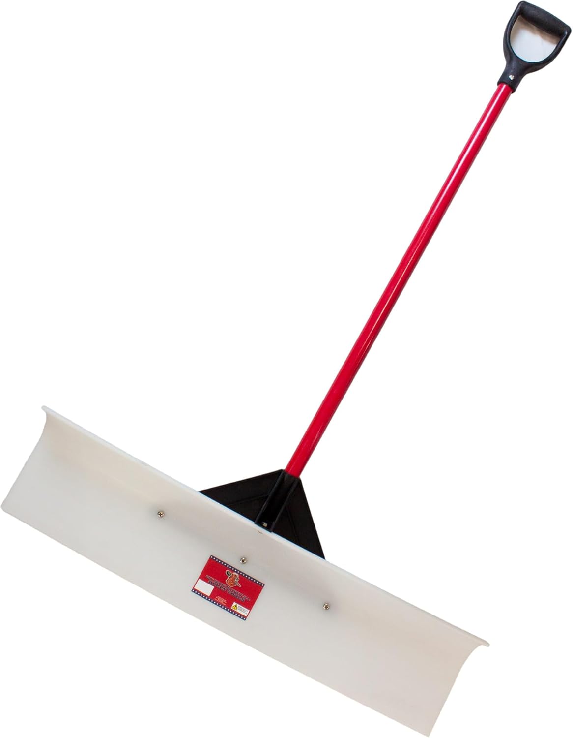 Bully Tools Heavy Duty Snow Pusher - High Molecular Weight Snow Plow with Fiberglass D-Grip Handle, Large Shovel Pusher for Sidewalks & Driveways, Plastic Plow Shovel, 100% Made in The USA, 36-Inch