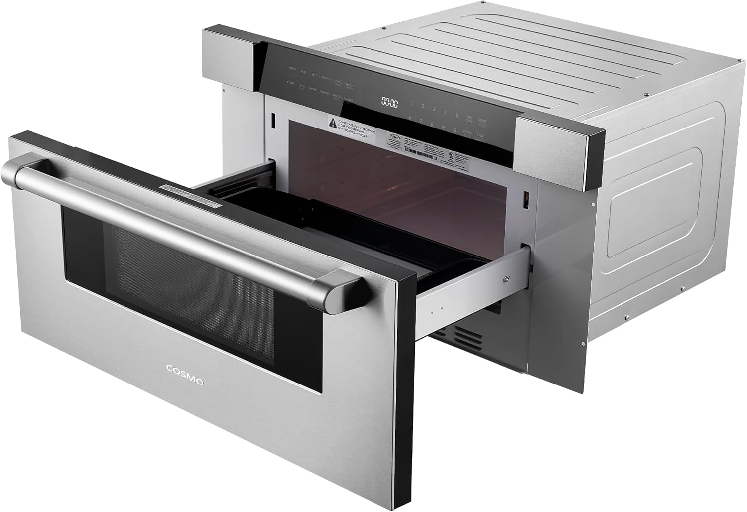 COSMO COS-MWD3012GSS 30 in. Haven Collection 1.2 cu. ft. Built-in Microwave Drawer, Presets, Touch Controls, Defrosting Rack, Stainless Steel