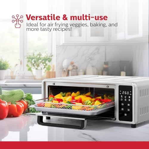 Holstein Housewares 12-Inch Pizza Air Fryer Oven – 600°F Countertop Convection Oven with Hot Air Technology for Baking, Frying & Roasting – Compact, Multi-Function, Energy-Efficient Design