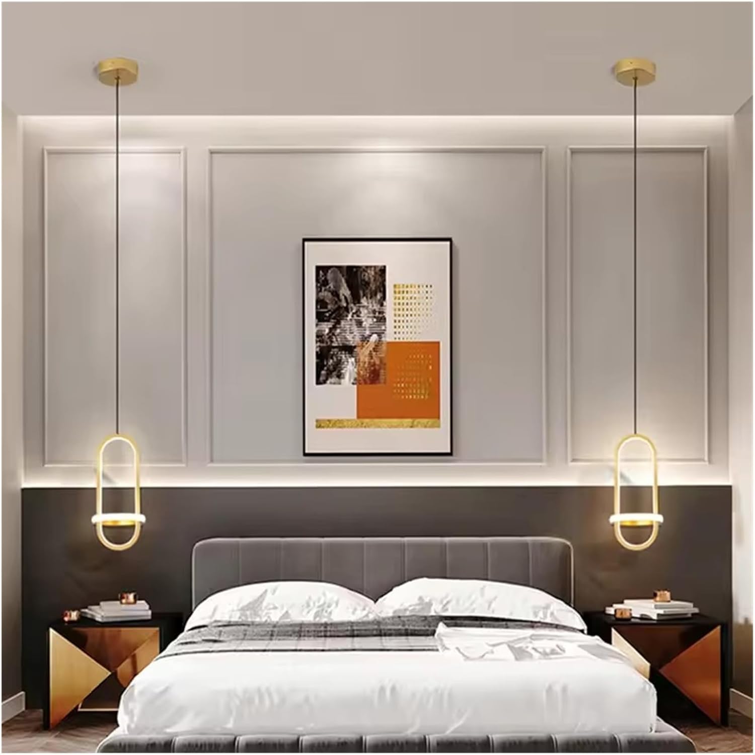 Nordic Modern LED Pendant Light Bedroom Bedside Hanging Chandeliers Lamp for Living Room Dinnig Room Table Lighting Fixture,Household