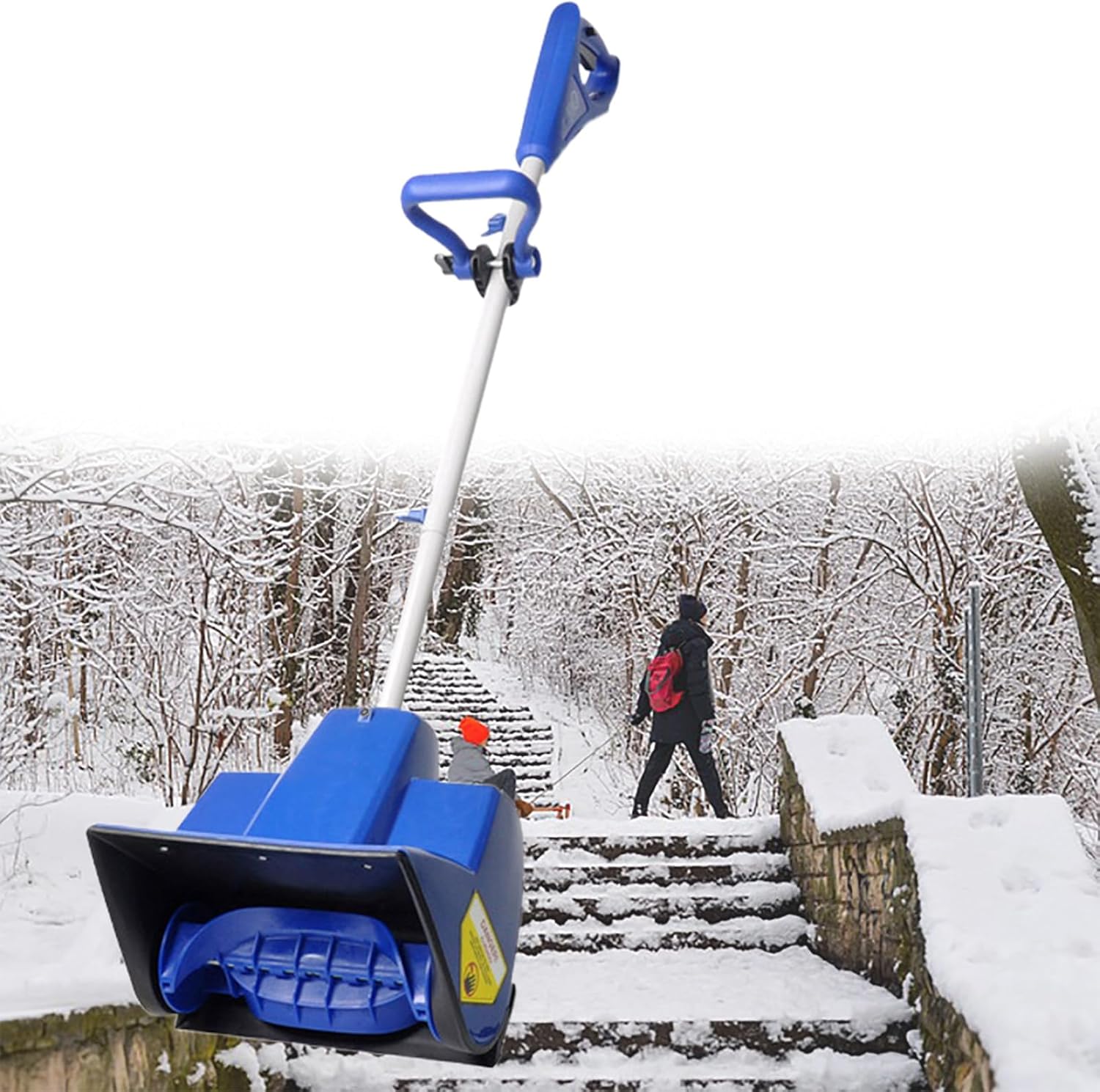 Electric Snow Shovel, 28cm Snow Shovel, Snow Blower with Adjustable Front Handle, for Patio Deck Driveway(2 Battery)