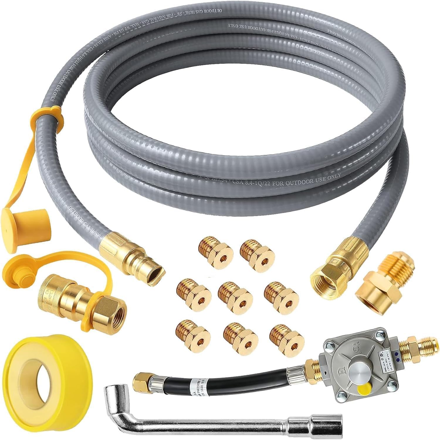 Upgraded Weber Natural Gas Conversion Kit - 10FT Hose & Regulator for Genesis, Genesis II, Spirit, Spirit II Grills