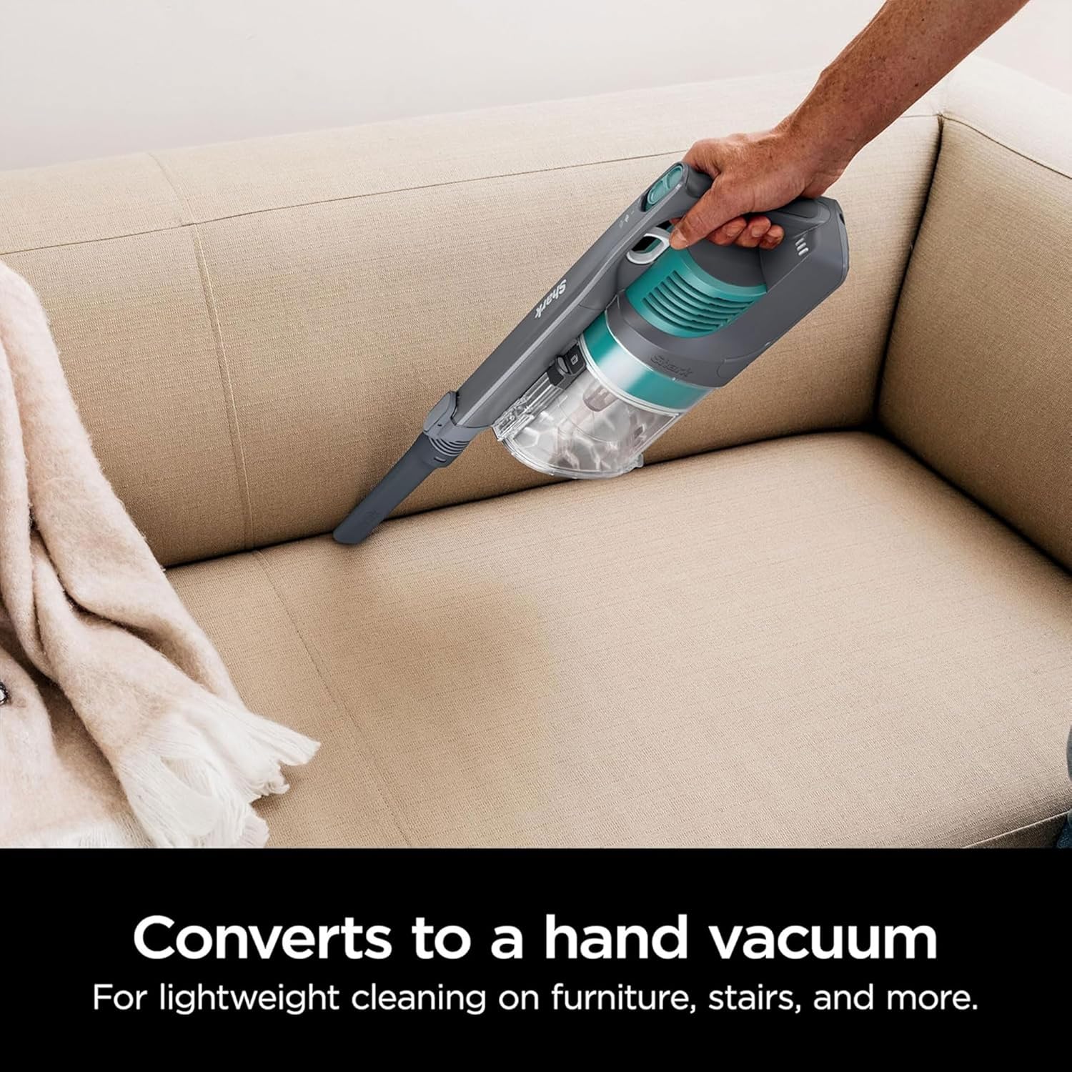 Shark Pet Pro Cordless Lightweight Stick Vacuum Cleaner, Self Cleaning Brushroll, 40 Min Run, Removable Handheld, XL Dust Cup, Relax Green (Renewed)