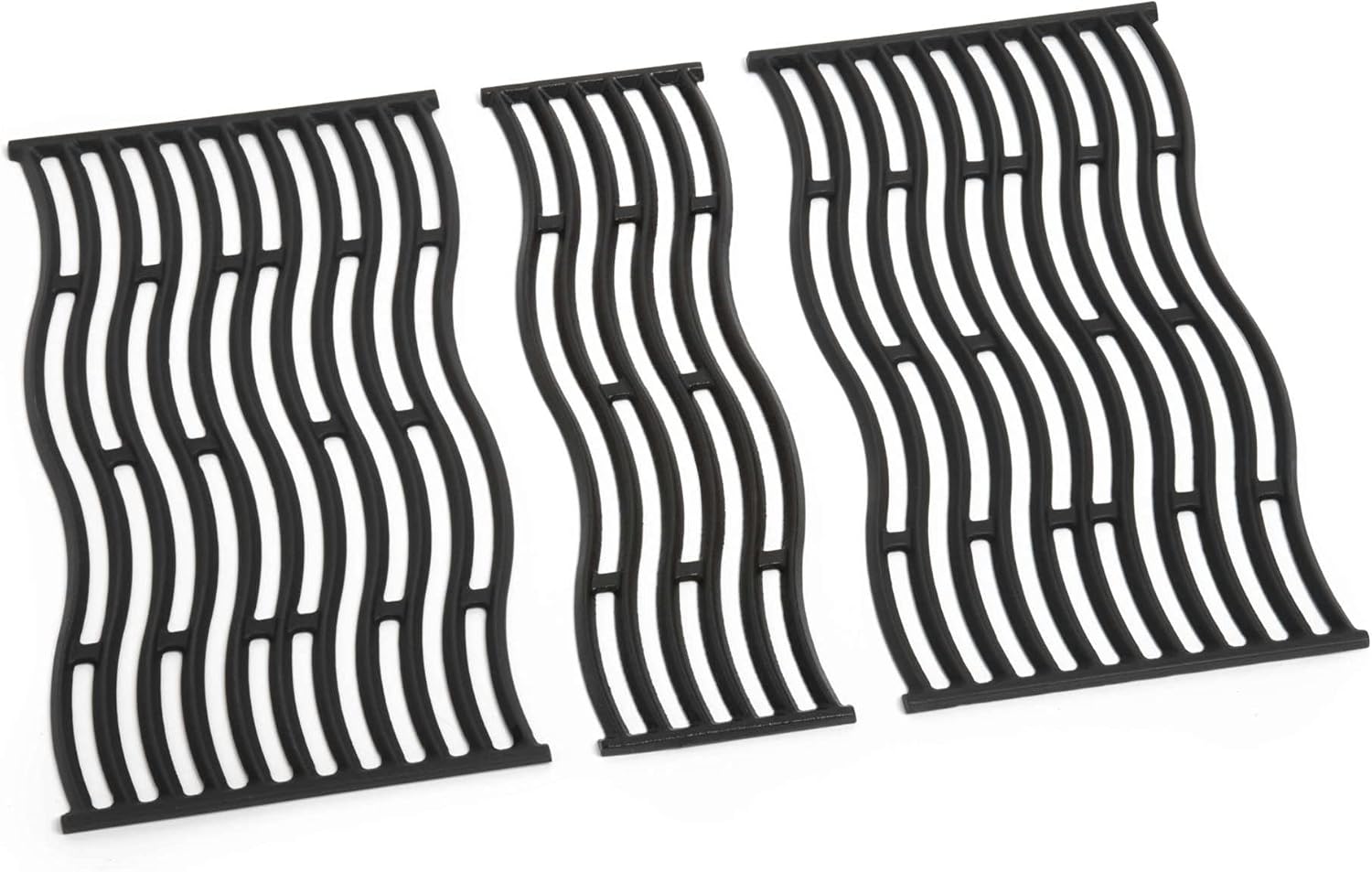 Napoleon S87004 Replacement Porcelainized Nonstick Cast Iron Waved Cooking Grids for Triumph 410 Gas Barbecue Grill, Black (Set of 3)