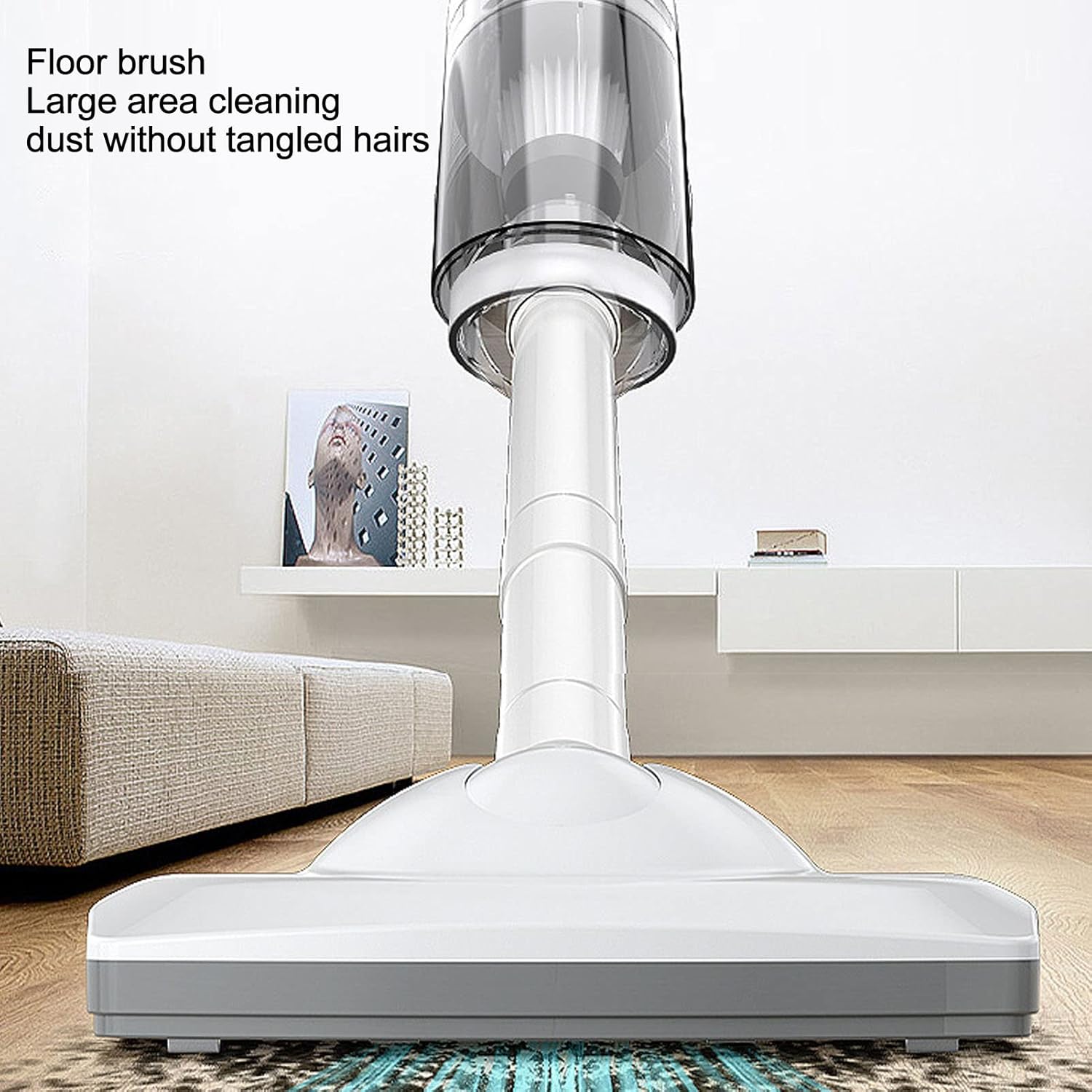 Cordless Vacuum Cleaner, Powerful 12000pa Suction Stick Vacuum Cleaner with Long Suction Nozzle Brush and Extended Hose, Lightweight Handheld Vacuum for Pet Hair Hardwood Floor Furniture and Cars