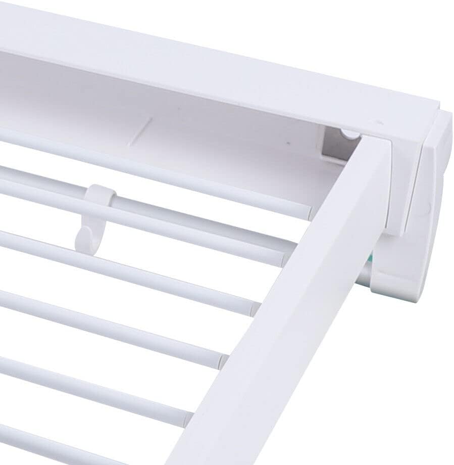 Xuthusman Wall-Mount Clothes Storage Drying Rack Retractable Dryer Hanger for Bathroom,Balcony,Closet and Laundry Room White