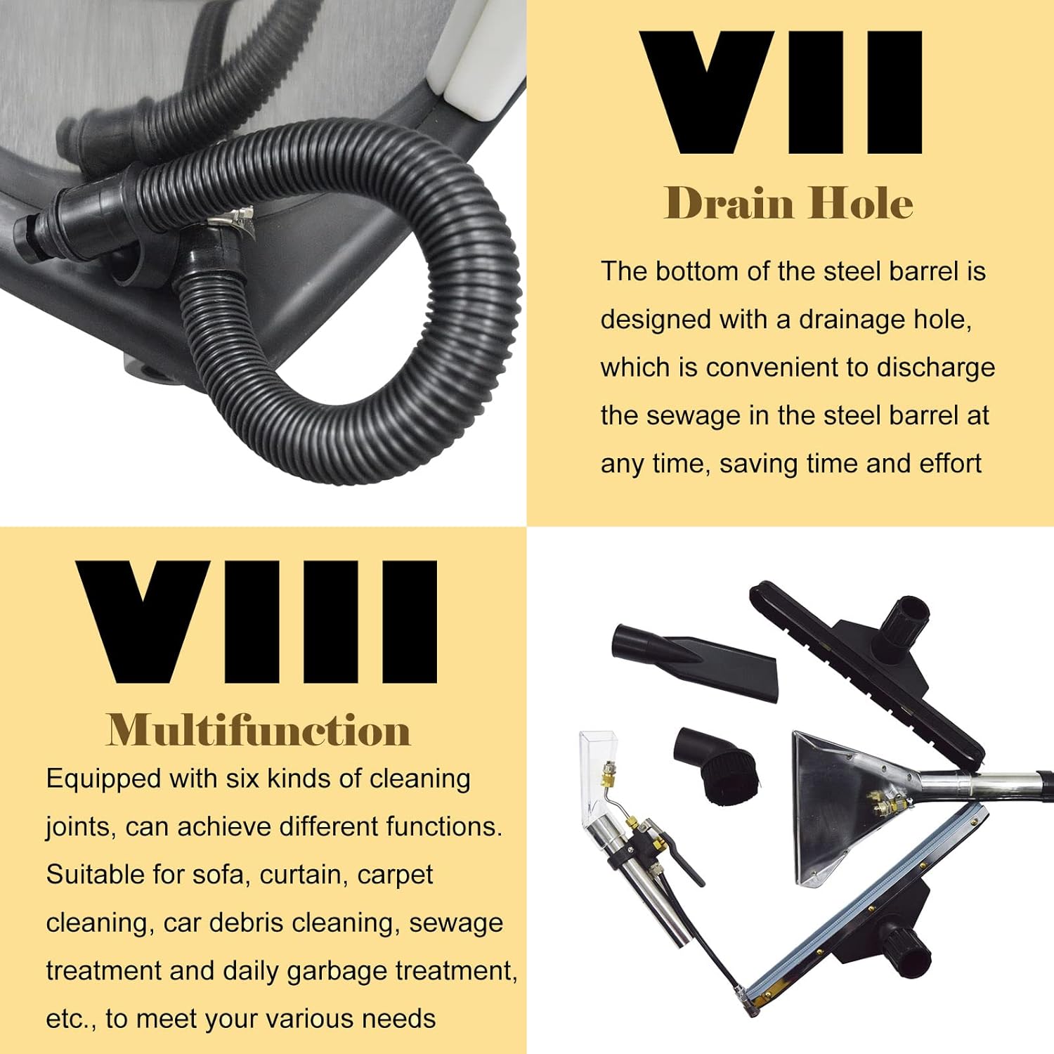 INTBUYING Carpet Cleaning Machine 80L/21Gal Carpet Extractor Multifunctional Wet and Dry Vacuum Cleaner 3 in 1 Stainless Steel Portable Upholstery Cleaner Sofa Curtain Cleaning Machine 2000W 110V