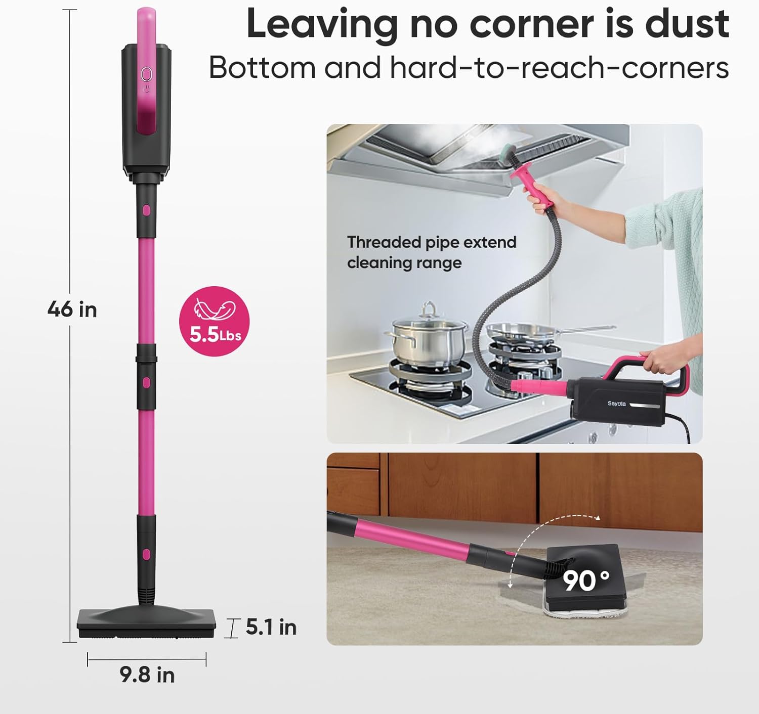 Steam Mop for Floor Cleaning, Steam Cleaner for Home with Handheld 6-in-1 Multi-function Attachments for Hardwood Floors, Clothes,Windows,Tiles Grout,Furniture