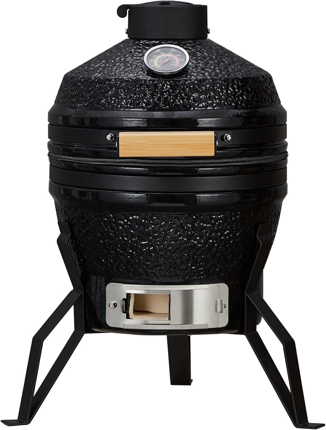 GarveeLife 13 in Portable Ceramic Charcoal Grill with Grill Stand, Egg Shaped Ceramic Charcoal Grill w 10.6 in Stainless Steel Cooking Grate, Heat Deflectors and Ash Tool for Outdoor Barbecue, Baking