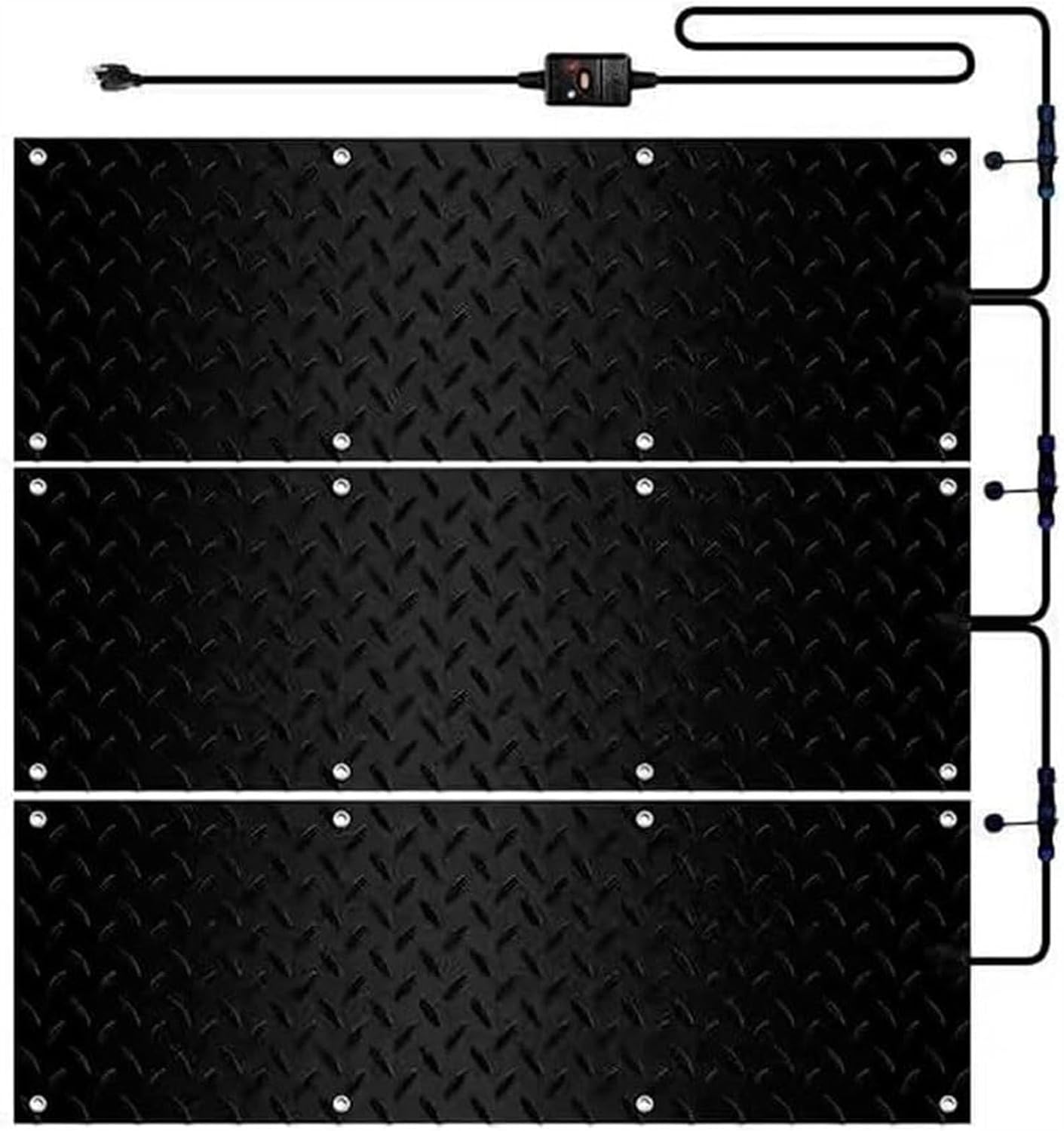 10 X 48 in Outdoor Electric Heated Snow Melting Mats,with Power Cord, 2 in/h Speed Snow and Ice Heated Pad,for Stairs Steps Driveway Winter Snow Removal(Size:3 Piece)