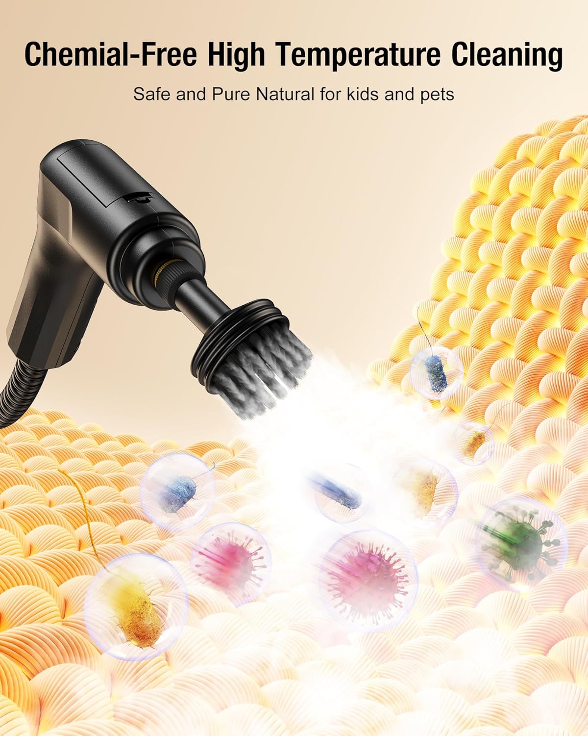 Steam Cleaner for Home 2500W Portable Steam Cleaner for Car,1.69 Quarts Large Capacity Tank, 13PCS Accessories Steamer for Home, kitchens,Camping