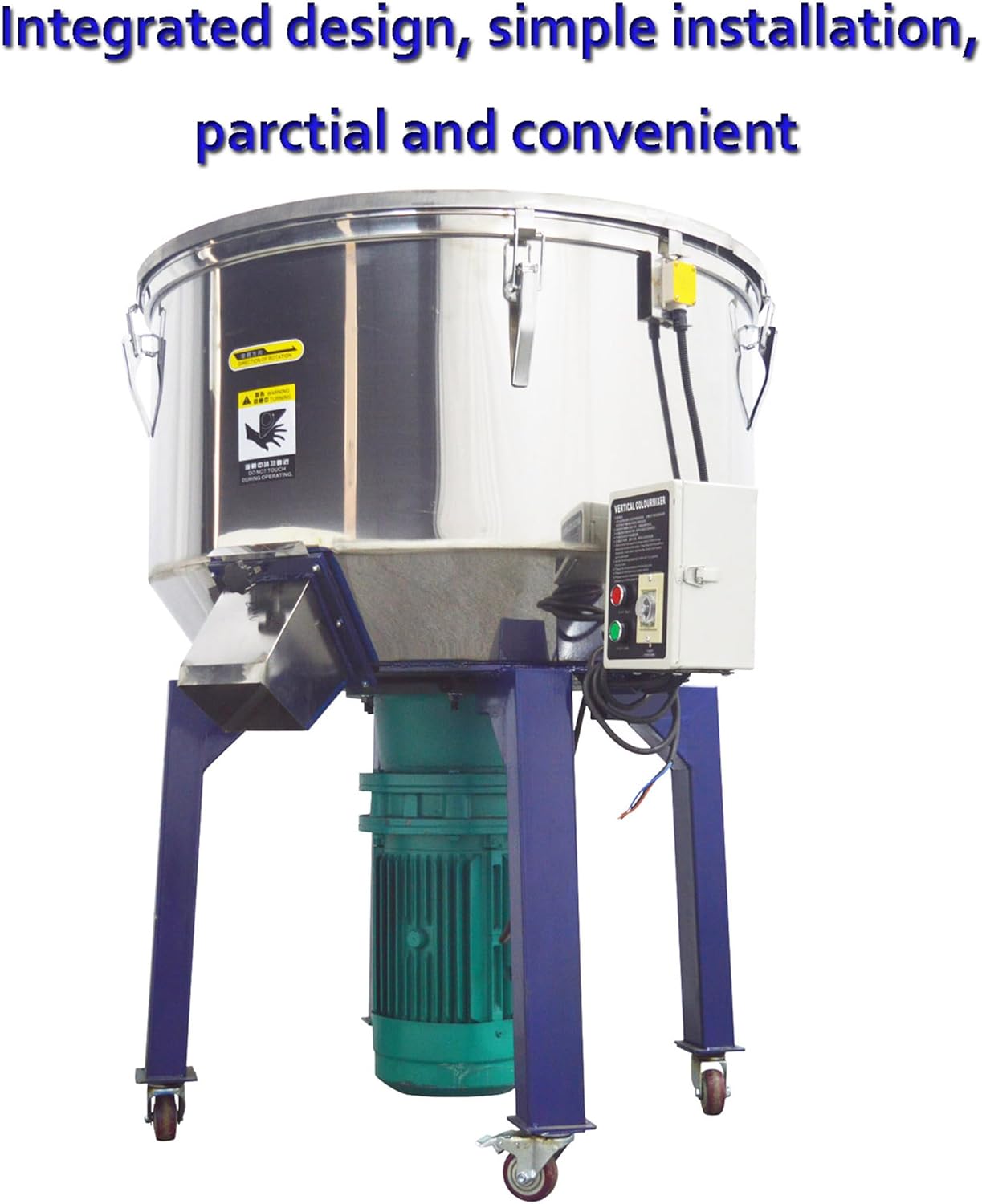 INTSUPERMAI Vertical Blender Drying Plastic Mixer Plastic Granules Power Blender Mixer Blending Machine 150kg Capacity Industrial Vertical Color Mixing Machine 220V