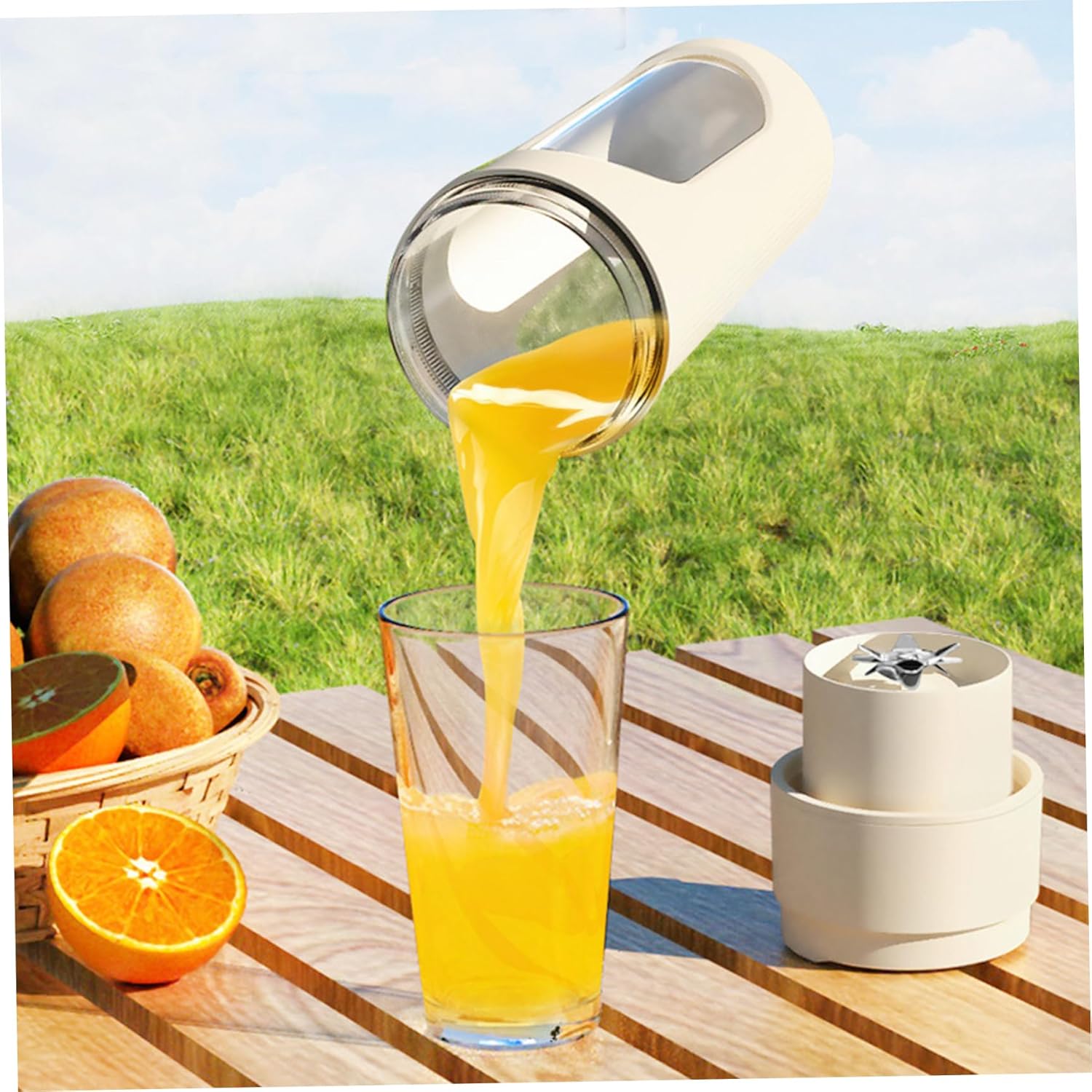 Portable Blender 450ml/15oz Wireless Fast Clear Juice Blender with Safety Lock & Strap Keep Fresh for Home, Office, School, Travel