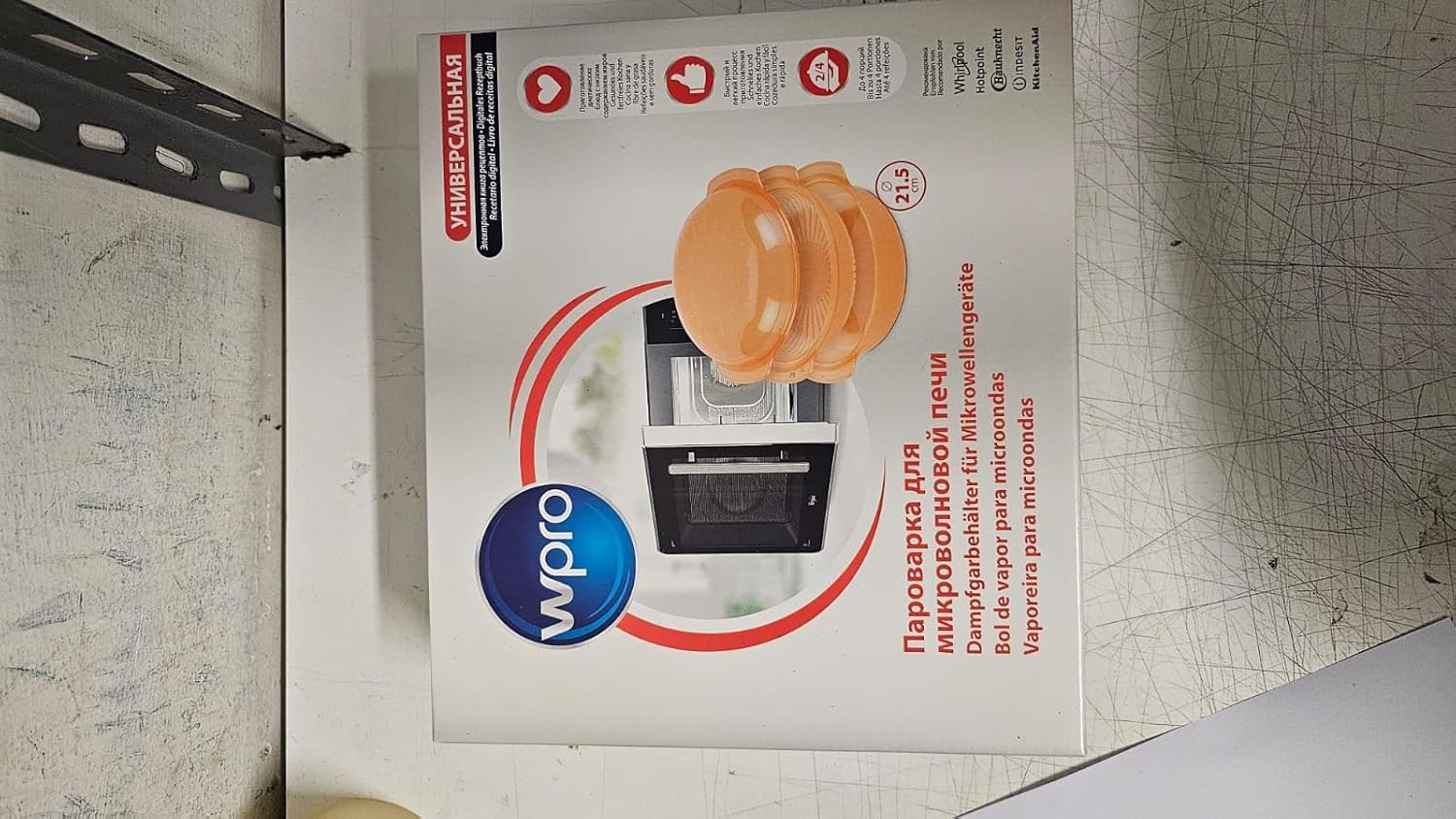 Wpro STM006 C00332003 Universal Steamer for Microwave-Orange