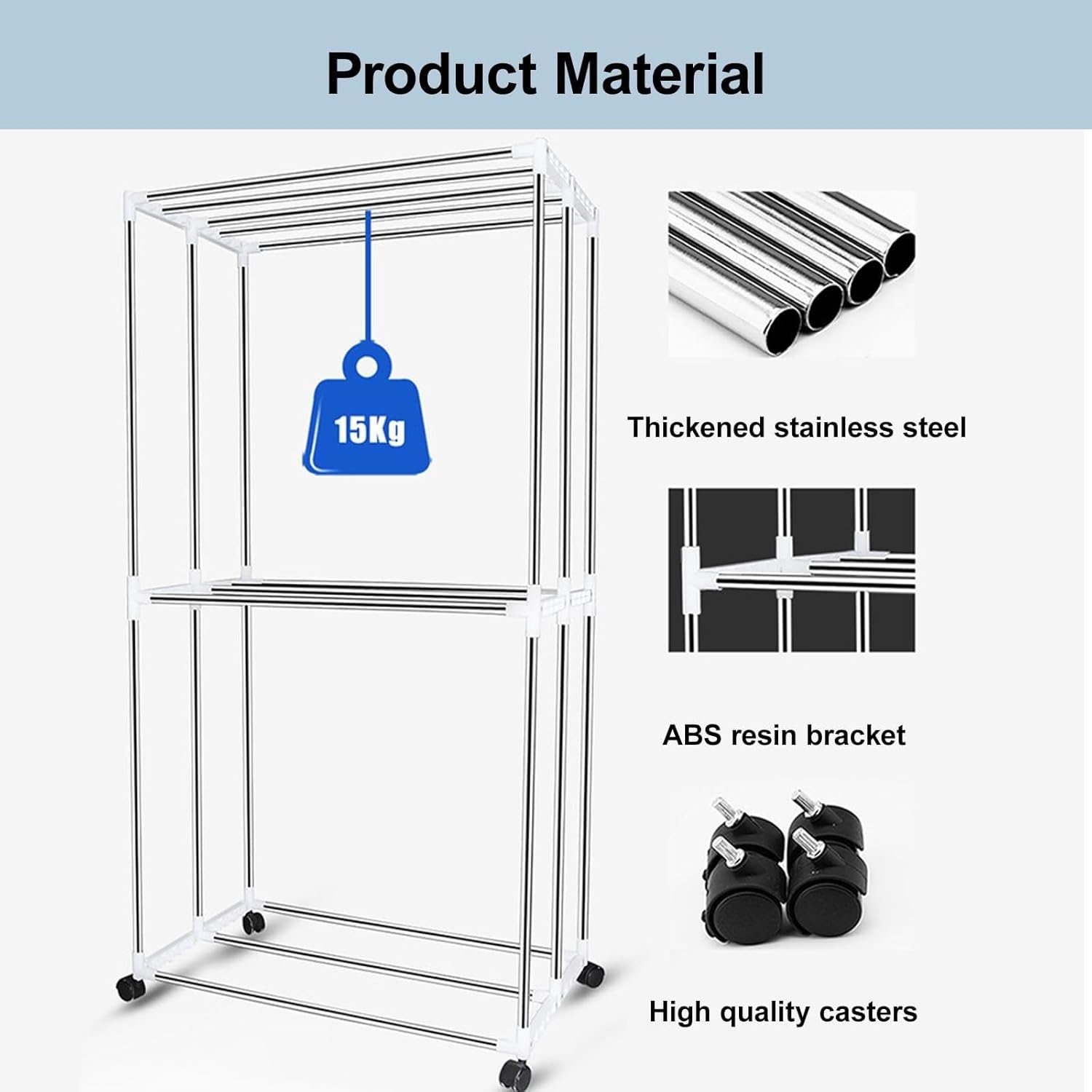 Electric Portable Dryer, Two-Layer Large-Capacity Vertical Dryer, 360° Heat Flow Circulation Heating, for Apartment, Dorm, RVs Travel