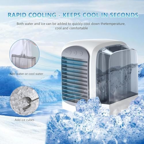 Breeze Box Air Conditioner Fan, 2025 New 4 in 1 Breeze Box Portable Air Conditioner Fan, Fast Cooling with Dynamic Ice Mist Technology for Bedroom Office Home (2pcs)