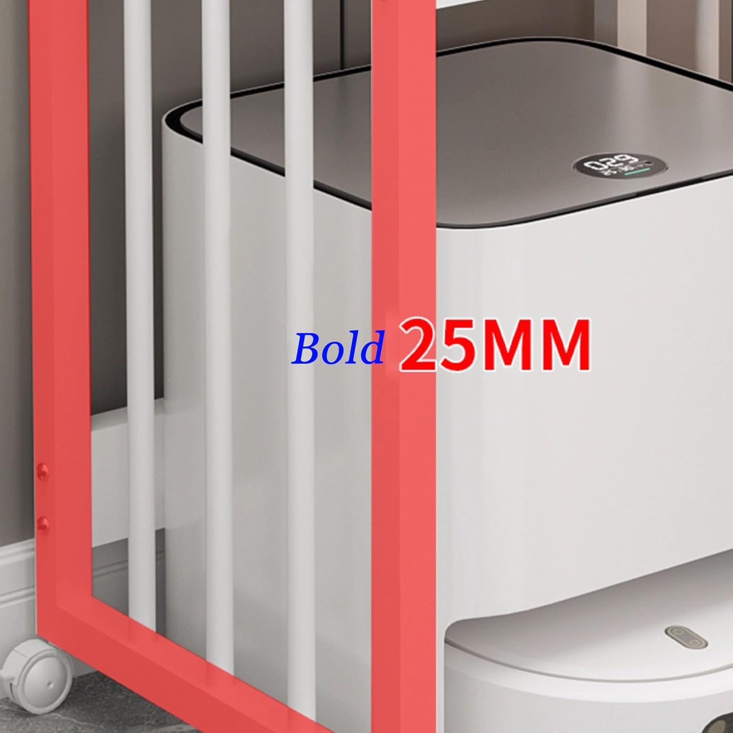 JKGHK Sweeping Robot Storage Stand Rack, 2-Tier Storage Robot Vacuum Stand Cabinet, Storage Cabinet with Foot Pad, Hidden Side Table Cabinet for Sweeping Robots(Natural)