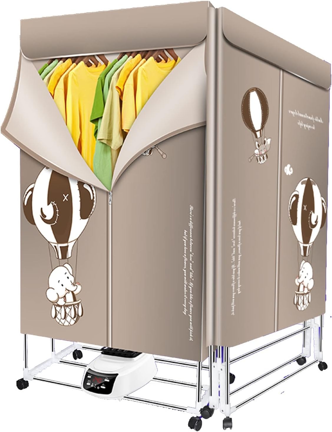 1500W Electric Clothes Drying Rack,Energy-Efficient Electric Clothes Dryer Machine,2 Layers of Space Heated Clothes Drying Pod Cabinet with Adjustable Timer,Low Noise and Negative Ion Purification