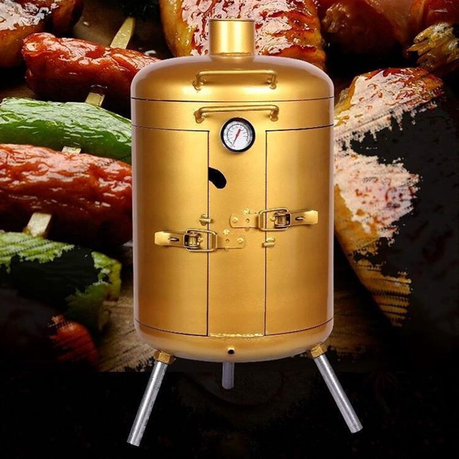 Safety Certification Portable BBQ Grill Barbecue Grill Smoker Charcoal Barbecue Grill for 5-10 Persons Family Garden Outdoor Cooking Hiking Picnics Camping Barbecue Party