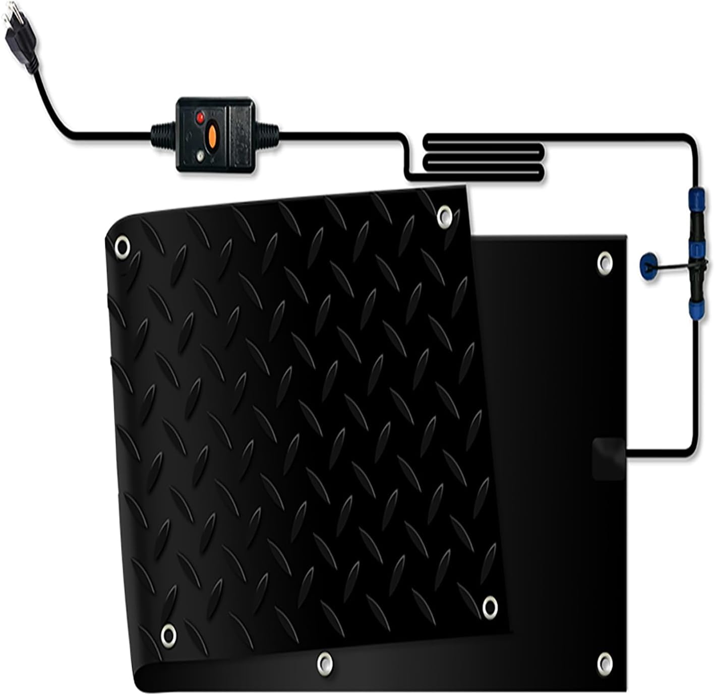 Heated Snow Melting Mats,Heated Sidewalk Mats for Ice and Snow,No-Slip Rubber Heated Snow Removal Mat,Heated Outdoor Walkway Mat for Winter Snow Removal,2 in/h Snow Melt(Size:40*60 inch/101.6*152.4cm)