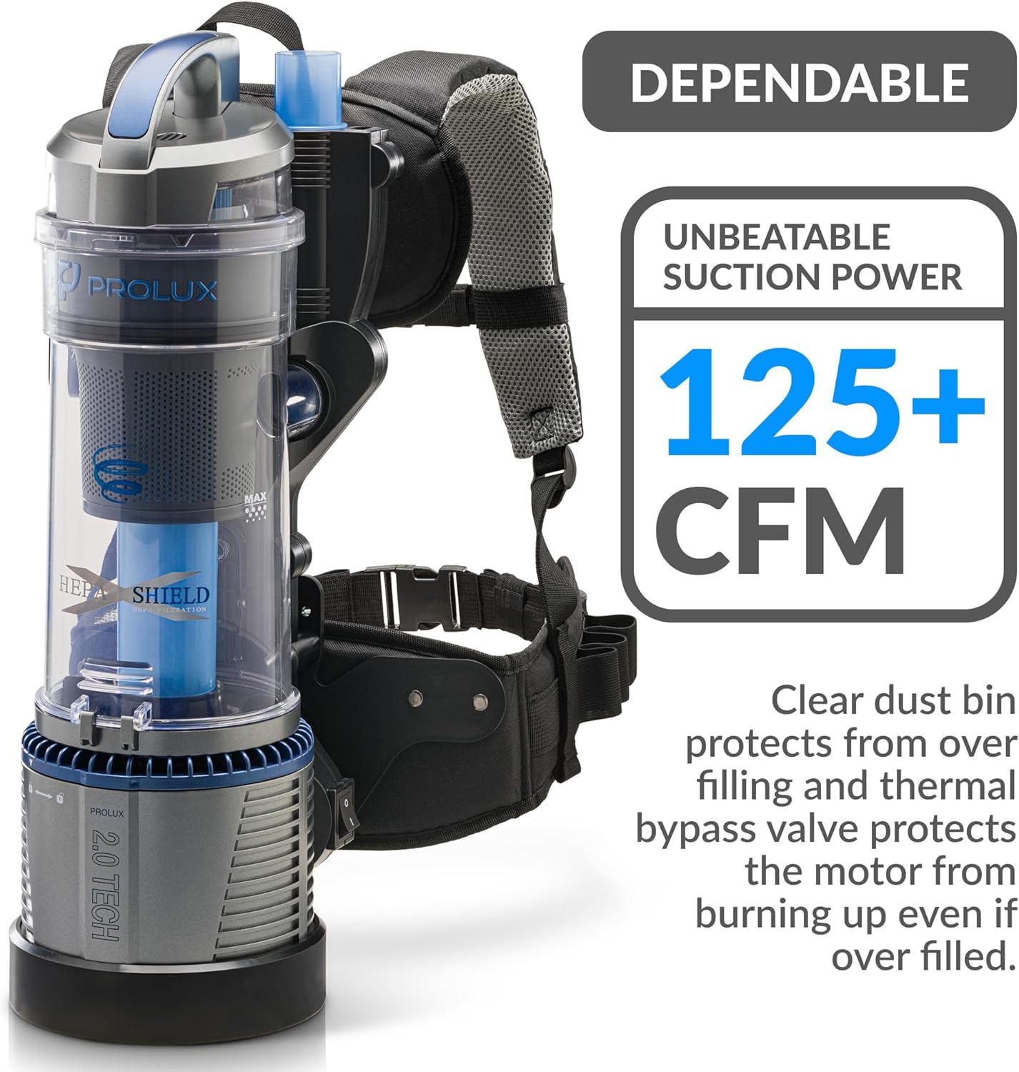 Prolux 2.0 Bagless Backpack HEPA Vacuum - World’s Lightest Model