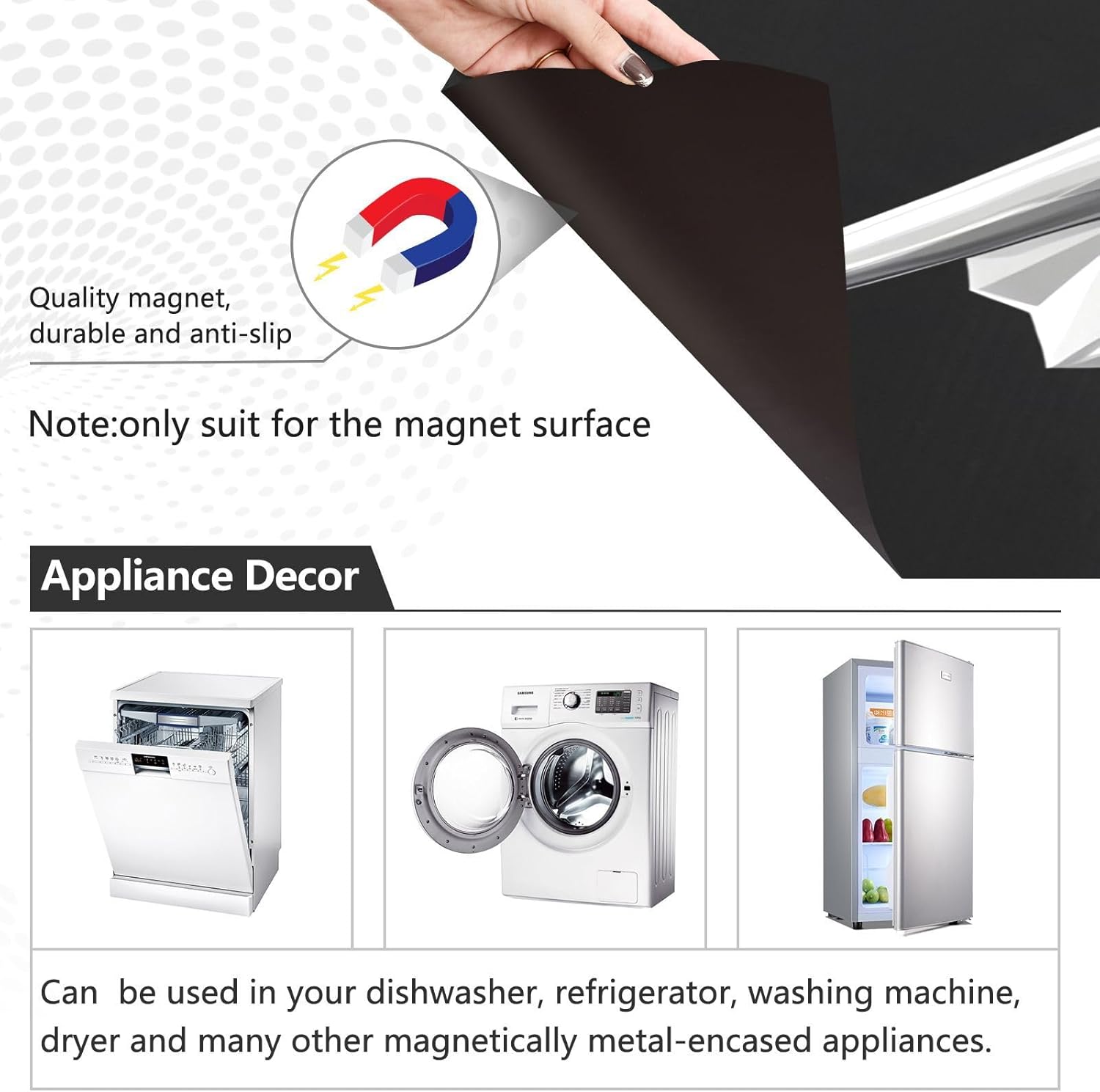 Dishwasher Magnet Cover Large Magnetic Stickers Rhinoceros Front Dishwasher Cover Reusable Decal for Home Kitchen Anti-Scratch Refrigerator Decorative Lid Washing Machine Laundry 23