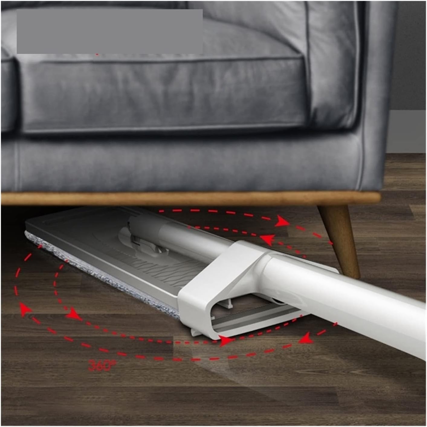 Steam Mop 2 in 1 Mop Free Hand Washing Flat Mop Lazy 360 Rotating Magic Mop with Squeezing Floor Cleaner Household Cleaning Tool (Color : White 6pcs rag Size : Medium)