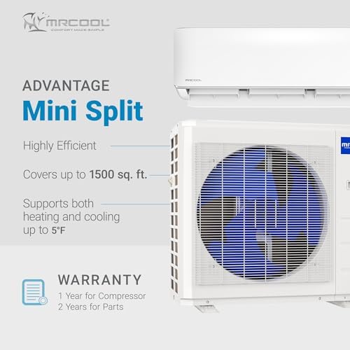 MRCOOL 36000 BTU 230V Ductless Inverter Mini Split Air Conditioner & Heat Pump System, Advantage Series - Wall-Mounted AC Unit w/Heating and Cooling for Home, Office & Commercial Space