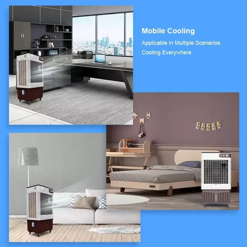 4-In-1 Portable Air Conditioners, 4000CFM Evaporative Air Cooler, 120°Oscillation Swamp Cooler, 16 Gal Tank, 2 Ice Packs, 3 Wind Speeds for Outdoor Indoor Use