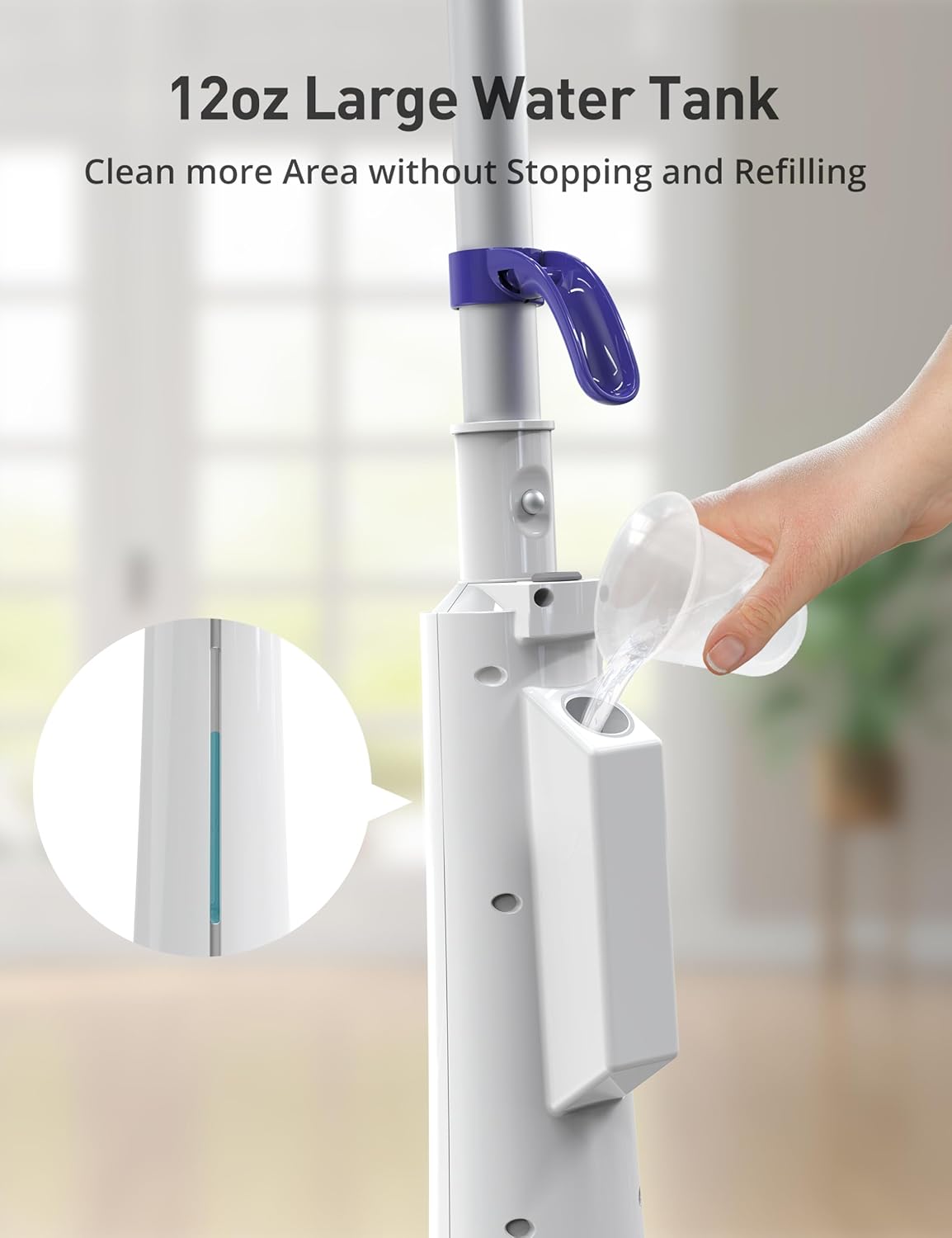 Professional Steam Mop Cleaner, 1300W Floor Steamer with Detergent Chamber, 25S Heat Up, Lightweight Steamer for Cleaning with 2 Washable Pads, Safe for Tiles, Upholstery, Carpet, Hardwood, Sapphire